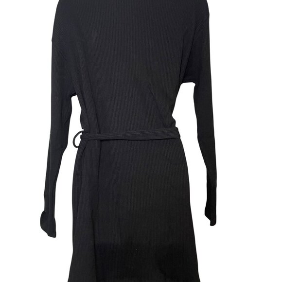 Cosabella Britt Cardi Robe Black NWT Cotton Modal Blend Pockets Belted Size M/L - Picture 3 of 5